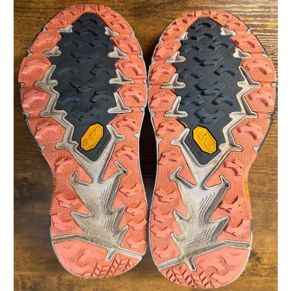 HOKA Speedgoat 4 Trail Running Shoes Blue Heather/Orange Size 6.5